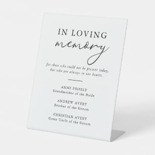Modern Elegant Wedding Memorial Pedestal Sign