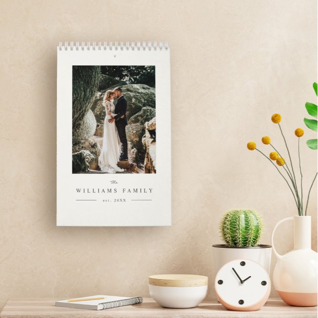 Modern Elegant Wedding Newlyweds Photo Calendar (Creator Uploaded)
