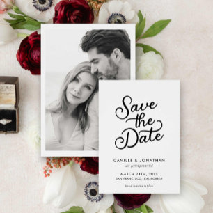 Modern Elegant Wedding Photo Save the Date