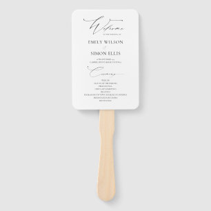 Modern Elegant Wedding Program Hand Fan
