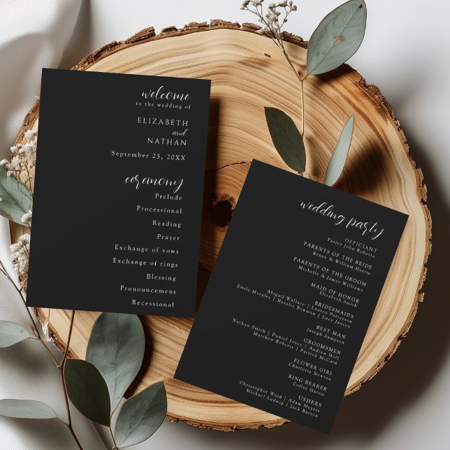 Modern Elegant Wedding Program  Invitation (Creator Uploaded)
