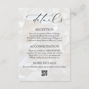 Modern Elegant Wedding QR Code Details Enclosure Card