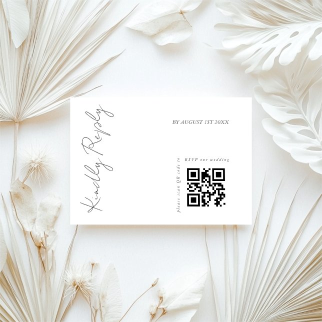 Modern Elegant Wedding QR code  RSVP Card (Creator Uploaded)