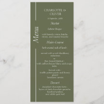 Modern Elegant Wedding Reception Menu Cards Design