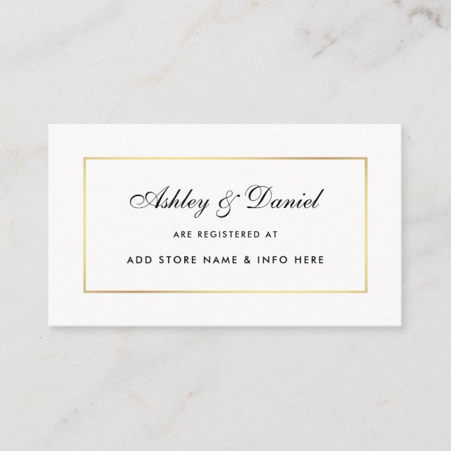 Modern Elegant Wedding Registry Insert Card B (Front)