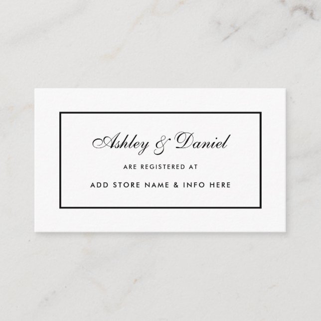 Modern Elegant Wedding Registry Insert Card B (Front)