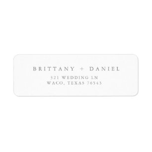 Modern Elegant Wedding Return Address Label