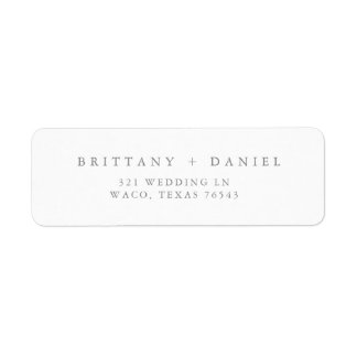 Modern Elegant Wedding Return Address Label