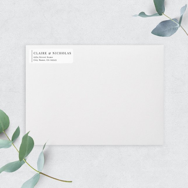 Modern Elegant Wedding Return Address Label (Creator Uploaded)