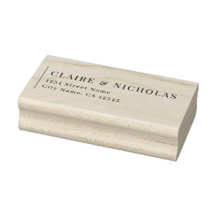 Modern Elegant Wedding Return Address Rubber Stamp