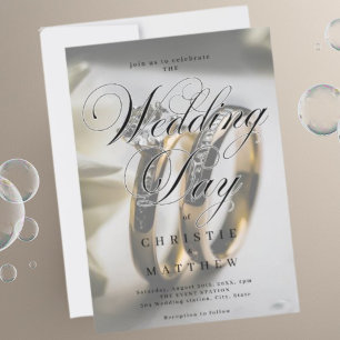 Modern Elegant Wedding Rings Invitation