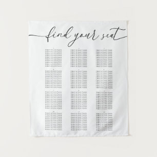 Modern Elegant Wedding Seating Chart for 12 Tables Tapestry
