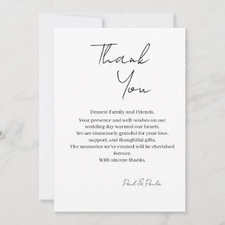 Modern Elegant Wedding Thank You Card