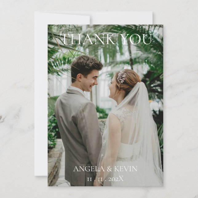 Modern Elegant Wedding Thank You Card (Front)