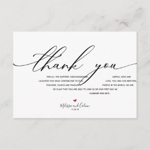 Modern Elegant Wedding Thank You Card