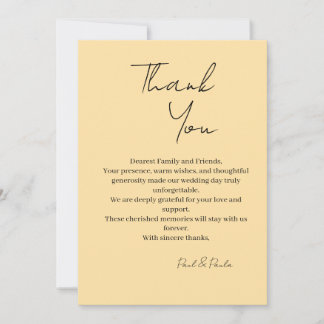 Modern Elegant Wedding Thank You Card