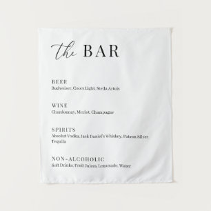 Modern Elegant Wedding The Bar Menu Tapestry