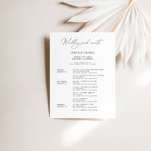 Modern Elegant Wedding Weekend Welcome Itinerary 