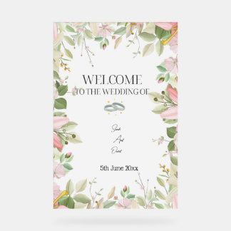 Modern Elegant Wedding  Welcome  Acrylic Sign