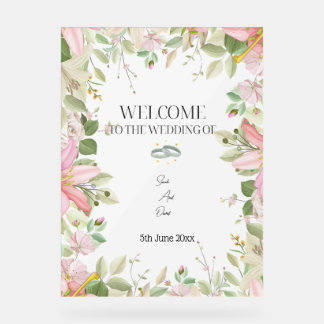 Modern Elegant Wedding  Welcome  Acrylic Sign