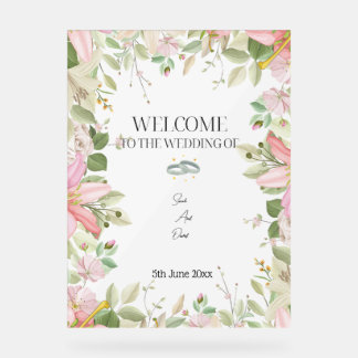 Modern Elegant Wedding  Welcome  Acrylic Sign