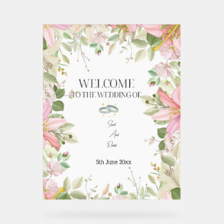 Modern Elegant Wedding  Welcome  Acrylic Sign