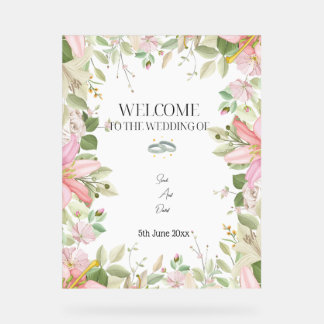 Modern Elegant Wedding  Welcome  Acrylic Sign