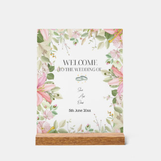 Modern Elegant Wedding  Welcome  Acrylic Sign