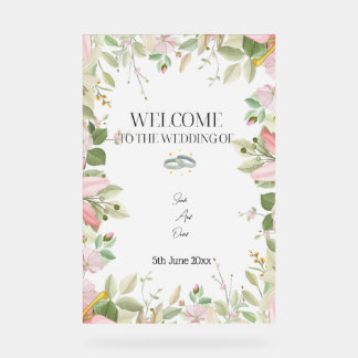 Modern Elegant Wedding Welcome Acrylic Sign