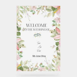 Modern Elegant Wedding  Welcome  Acrylic Sign