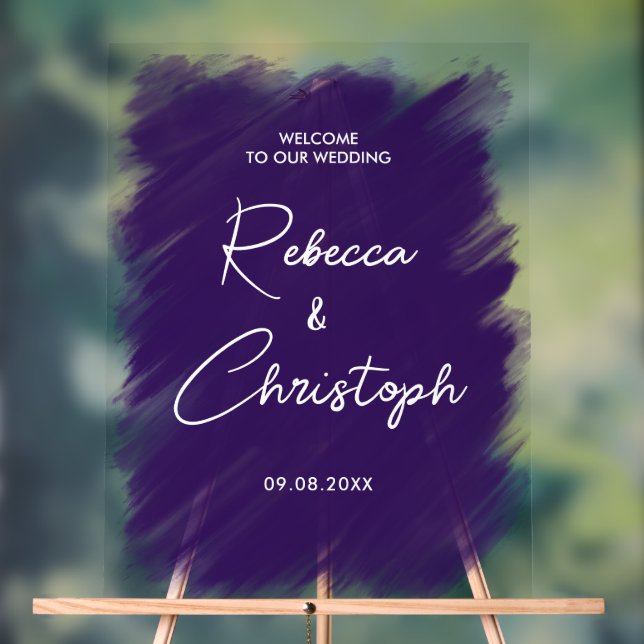 Modern elegant wedding welcome acrylic sign (Neutral)