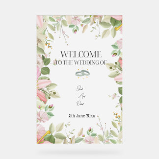 Modern Elegant Wedding Welcome Acrylic Sign