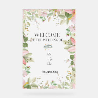 Modern Elegant Wedding  Welcome  Acrylic Sign