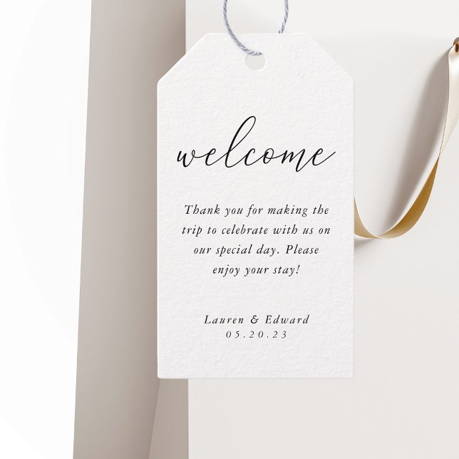 Modern Elegant Wedding Welcome Gift Tags (Creator Uploaded)