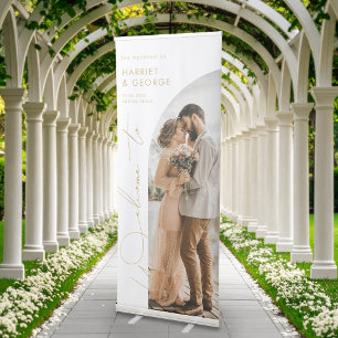 Modern Elegant Wedding Welcome Photo Retractable Banner