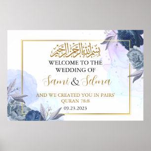 Modern Elegant Welcome Muslim Wedding Poster