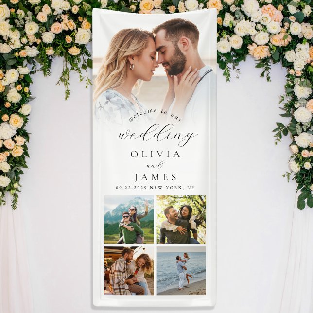 Modern Elegant Welcome Photo Wedding Banner (Creator Uploaded)