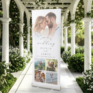 Modern Elegant Welcome Photo Wedding Retractable Banner