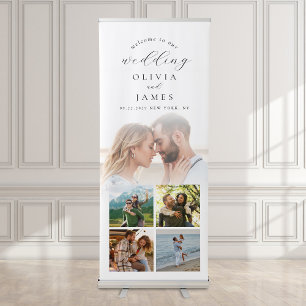 Modern Elegant Welcome Photo Wedding Retractable Banner