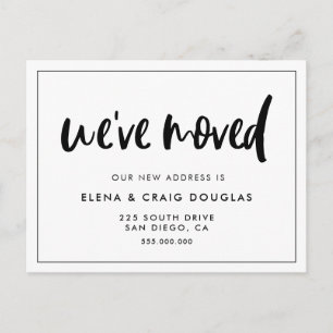 Modern elegant We've moved text announcement Postcard