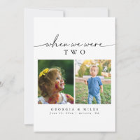 Modern Elegant When We Were Age Photo Table Number