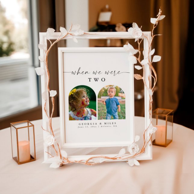 Modern Elegant When We Were Age Photo Table Number (Creator Uploaded)