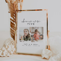 Modern Elegant When We Were Age Photo Table Number