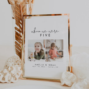 Modern Elegant When We Were Age Photo Table Number