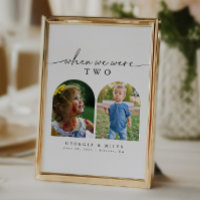 Modern Elegant When We Were Age Photo Table Number