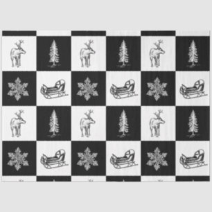 Modern Elegant White and Black Festive Christmas Tissue Paper