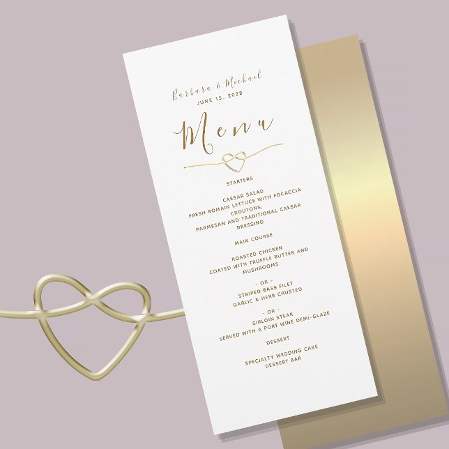 Modern Elegant White and Gold Wedding Menu (Creator Uploaded)