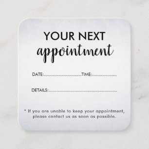 Modern Elegant White Beauty Salon Appointment Card
