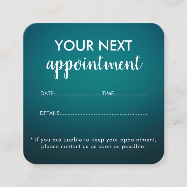 Modern Elegant White Beauty Salon Appointment Card (Front)