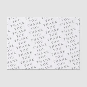 Modern Elegant White Black Thank You Custom Tissue Paper